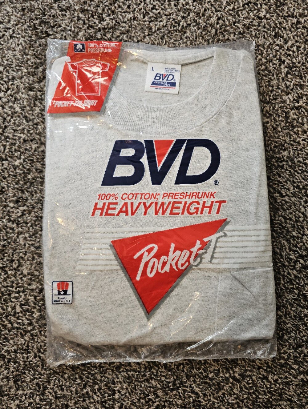 Vintage BVD Heavy Weight Pocket Tshirt sz Large